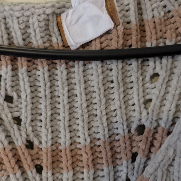 POL V-Neck Striped Sweater -Desert Sage Camel& Cream Cozy Soft Dropped Shoulder - Picture 6 of 13